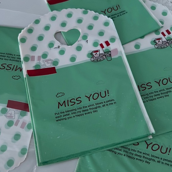 10 pcs Small Miss You Bags Loot Bags Favor Bags Treat Bags 4.80" x 5.7" In. - Picture 2 of 7